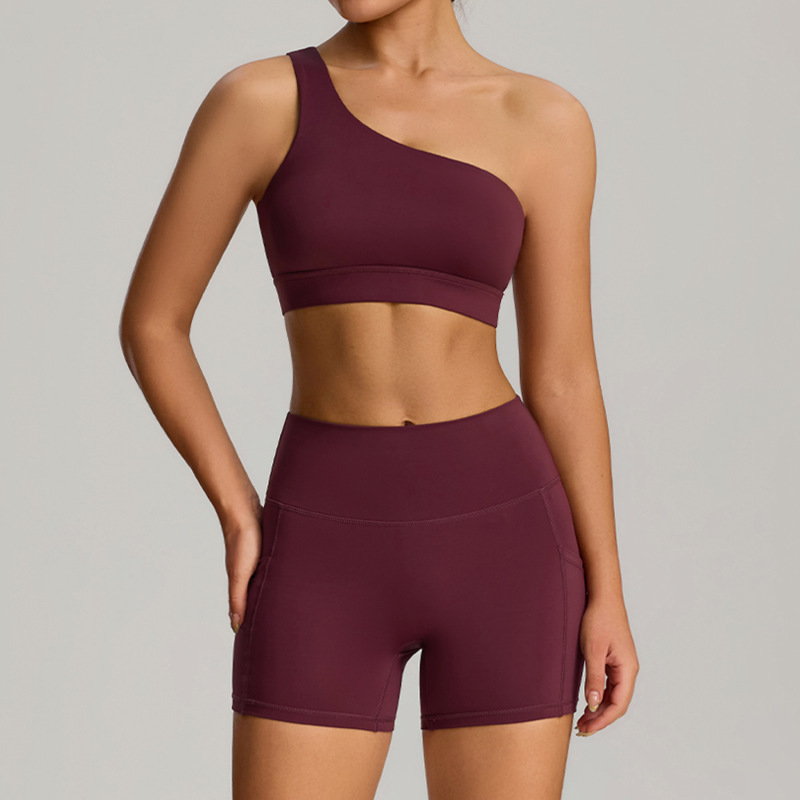 ヨーロッパとアメリカの新しいタイトなヨガ服スーツ速乾性通気性ヌードフィットネス服女性の屋外ランニングスポーツウェアスーツ|undefined