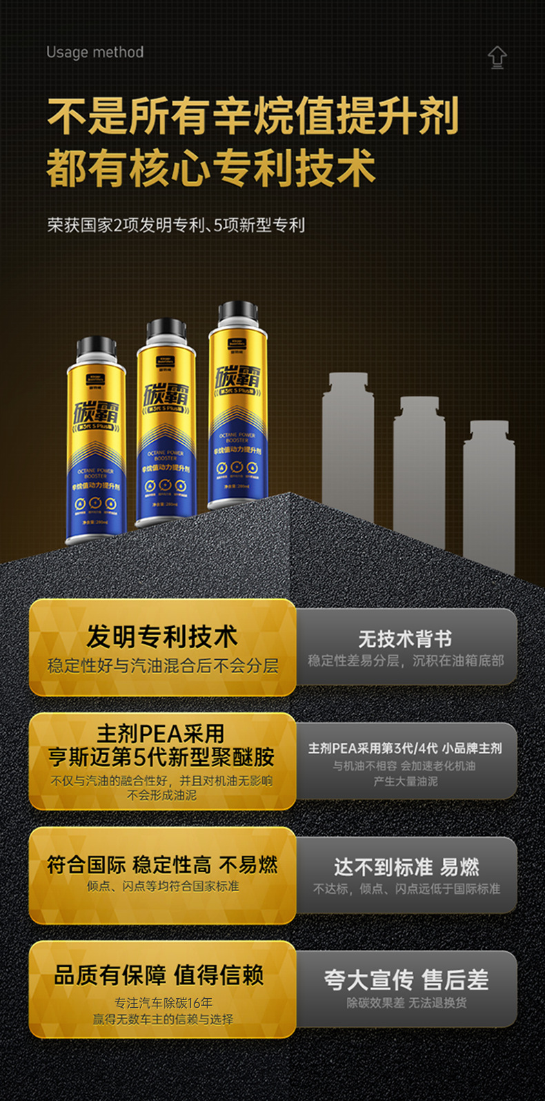 Gutway octane number improver genuine oil circuit cleaner to restore power carbon deposit remover fuel additive