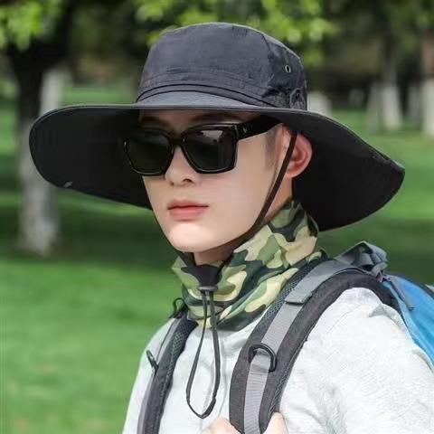 メンズ迷彩ショールサンハット屋外通気性日焼け止めフェイスカバー釣り帽子旅行登山取り外し可能な漁師の帽子|undefined