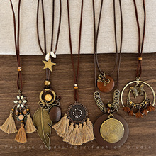民族风项链女波西米亚度假风颈链2025年新款复古高级感毛衣链配饰