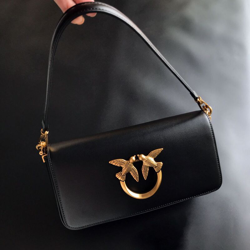 2023 New pinko Same Style Baguette Classic Swallow Bag Genuine Leather Shoulder Crossbody Underarm Women's Bag for Generating Hair 2023 New pinko Same Style Baguette Classic Swallow Bag Genuine Leather Shoulder Crossbody Underarm Women's Bag for Generating Hair