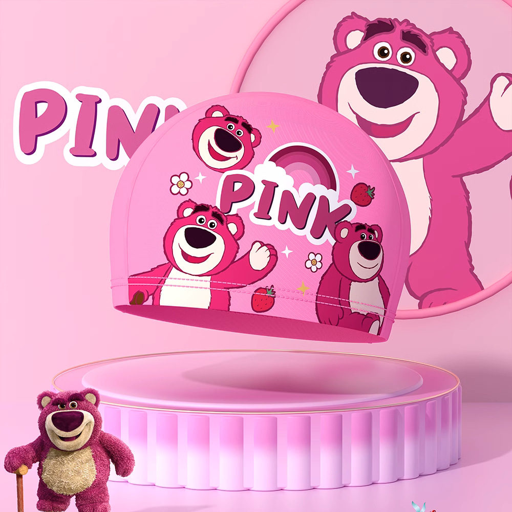 Gorro de natación para niños y niñas de Disney, tela cómoda que no aprieta la cabeza, nuevo estilo bonito para niñas con cabello largo, equipo de natación profesional.