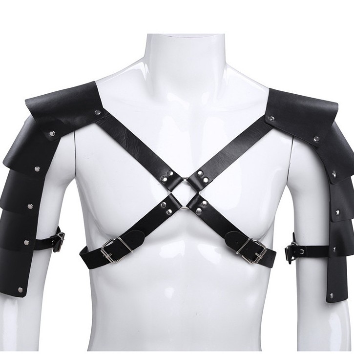 Nuevos hombres Ropa interior Faux cuero ajustable Cuerpo corsé Correa hombro corchete SY-38