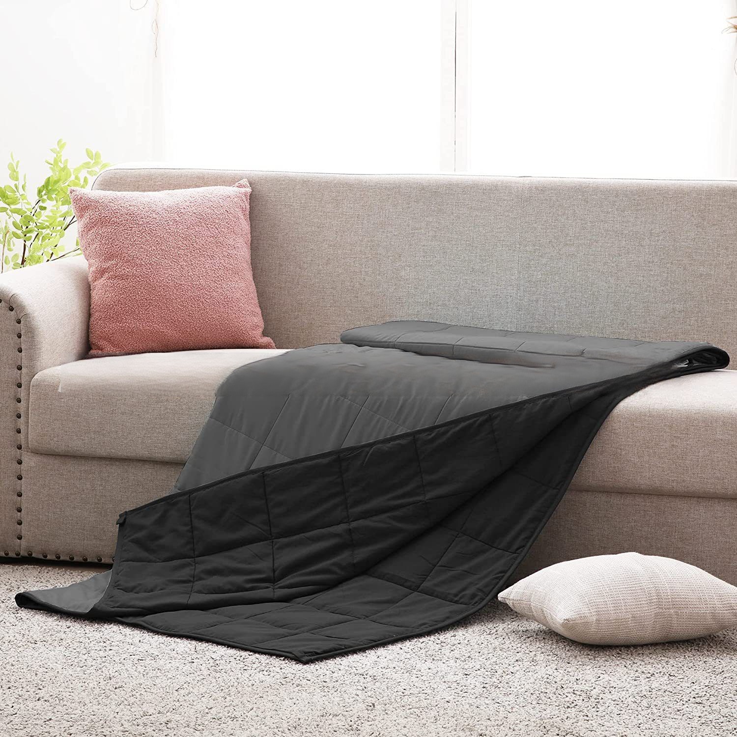 Suministro directo de fábrica de tela de lana, manta de gravedad, relleno de cuentas de vidrio, edredón de gravedad suave