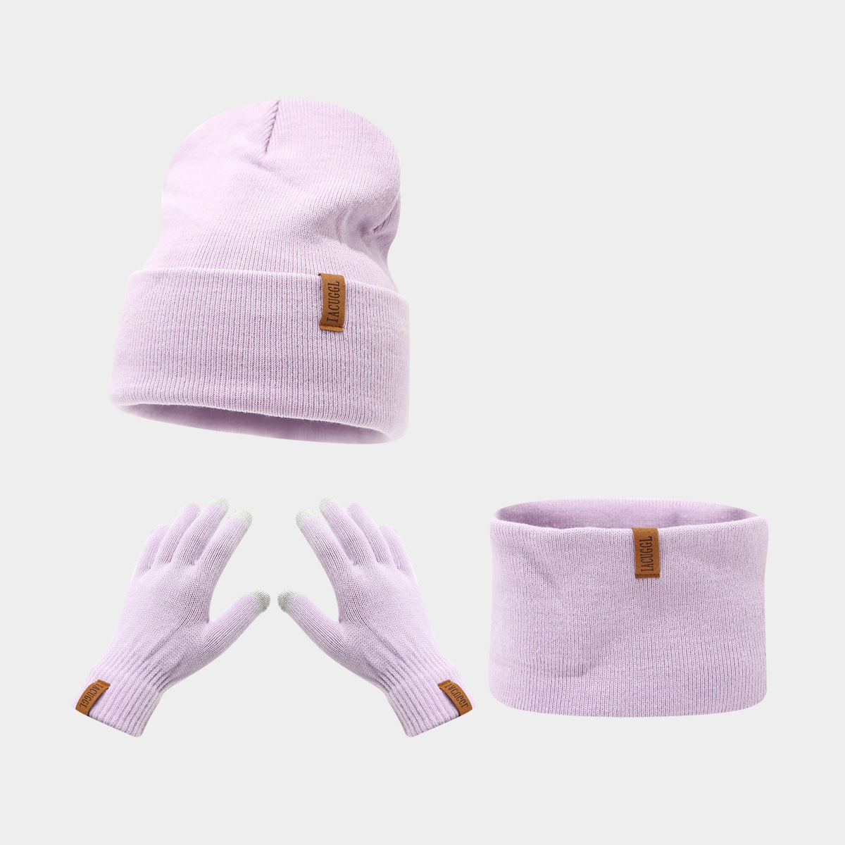 Winter Strickset Für Damen Und Herren Mit Lederpatch Mütze Schal_voghion.com