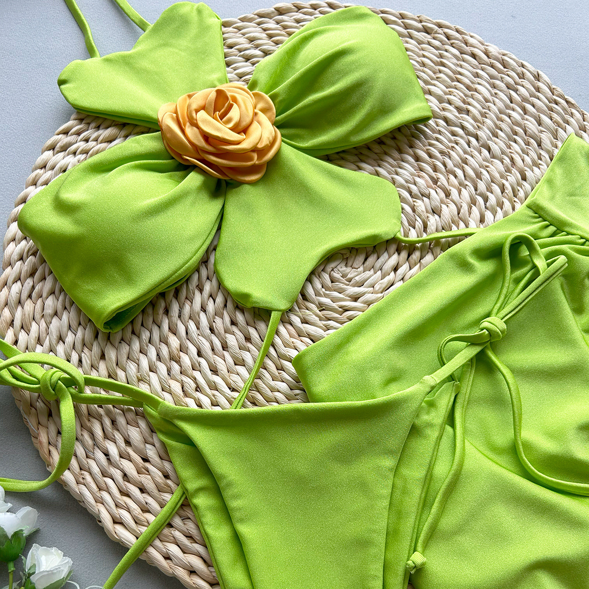 Women's Lady Sexy Solid Color 3 Pieces Set Bikinis Swimwear display picture 7