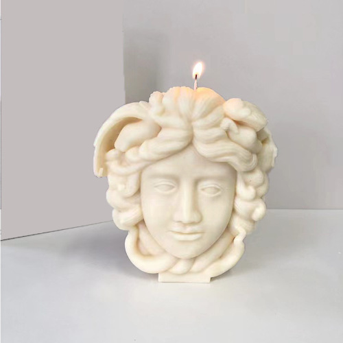 Medusa head candle mold Greek goddess statue body face snake hair aromatherapy plaster silicone mold