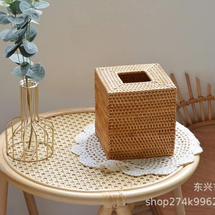 Vietnam rattan tissue box paper box paper box autumn rattan bamboo creative tissue box square rattan tissue box