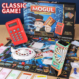 跨境新品英文版大富翁世界之旅棋盘地图加厚桌游房产大亨玩具批发