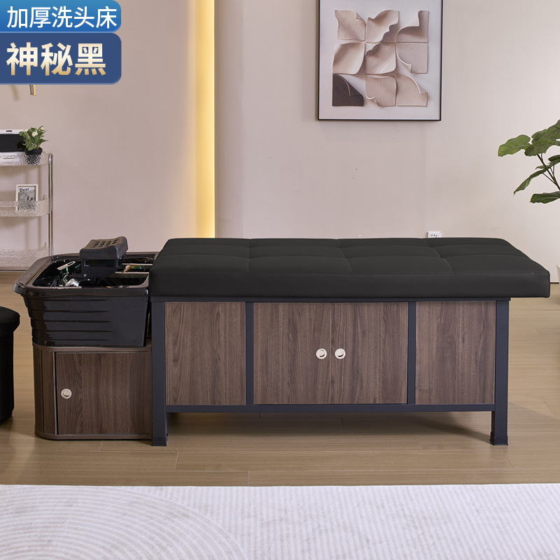 Cama de lavado de cabello especial para barbería de circulación de agua de temperatura constante salón de belleza de reclinamiento plano tipo fumigado salón de cabello calentador de agua masaje tratamiento de cabello