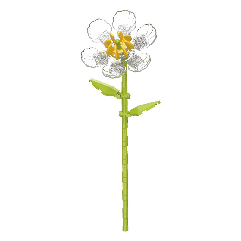 钻马积木花永生花束抱抱桶仿真花小颗粒积木DIY玩具七夕女生礼物|undefined