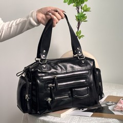 レトロ机関バッグ高级感トートバッグ日常通勤パンク男女型ファスナー斜めがけショルダーバッグショルダーバッグ