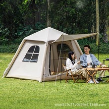 户外充气帐篷便携式家庭露营大空间速开野营防雨郊游3-4人多人帐
