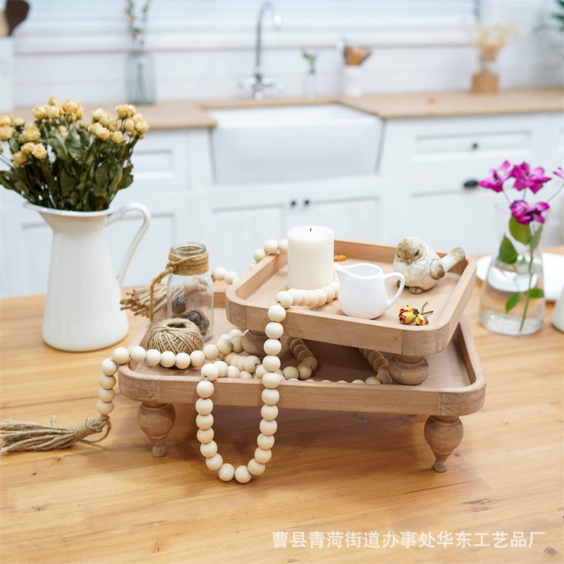 木质立式乡村风托盘民宿酒店桌面香薰蜡烛多肉装饰托盘家用收纳盘