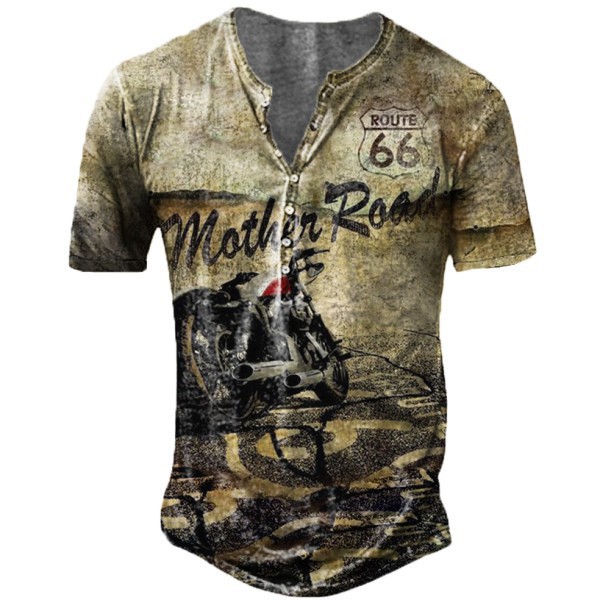 Modisches Herren T-shirt Mit Digitaldruck Kurzarm Freizeit Shirt_voghion.com