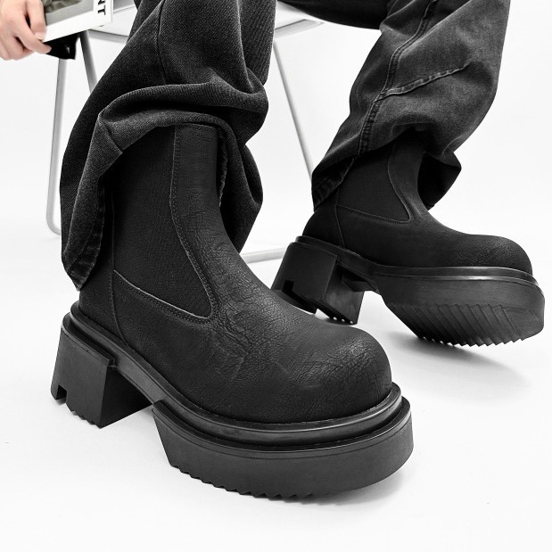 2025 Chelsea Boots European and American British Thick Low Round Toe Men's Boots