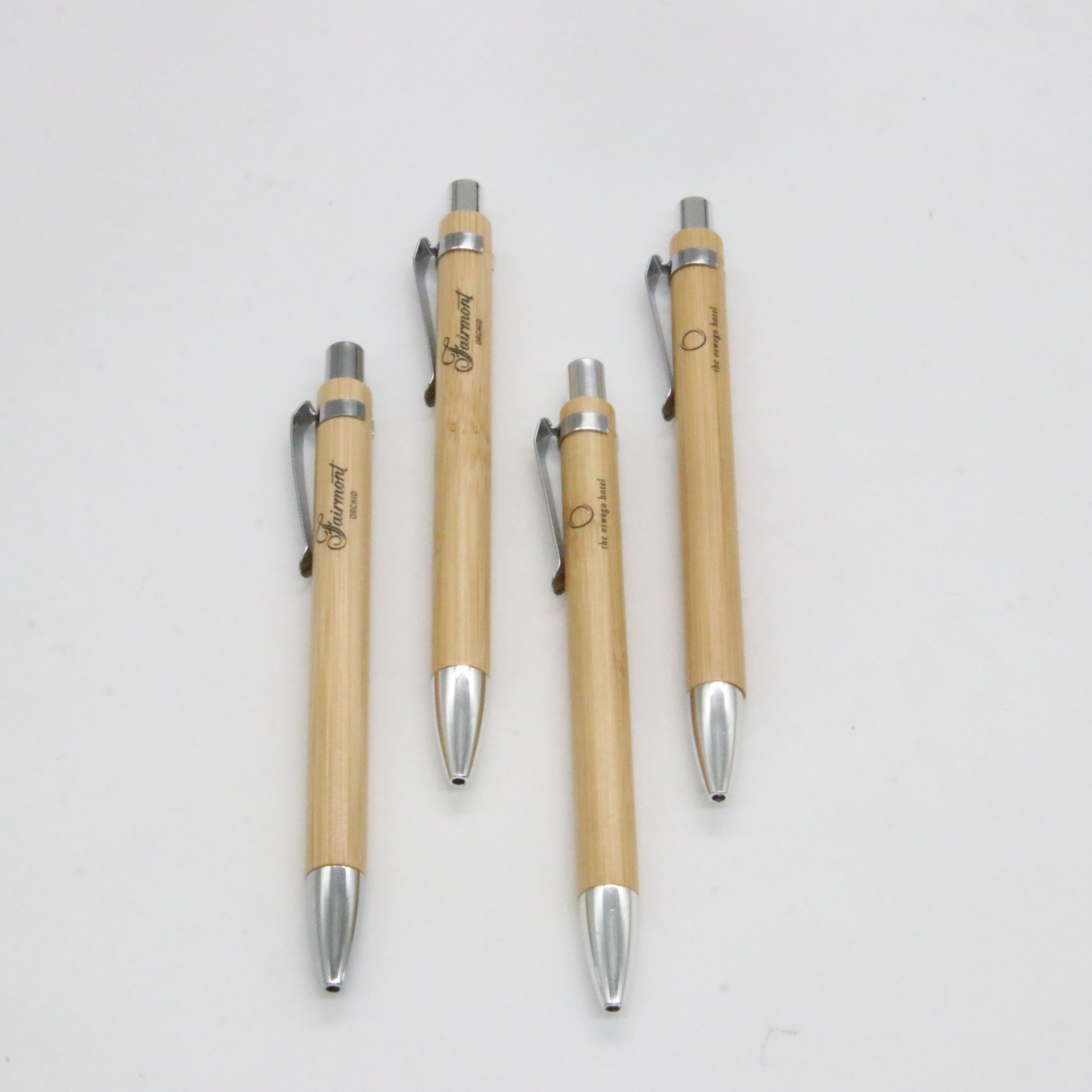 Bolígrafo bolígrafo pluma de bambú al por mayor publicidad de prensa puede láser logo en stock publicidad al por mayor de bambú push