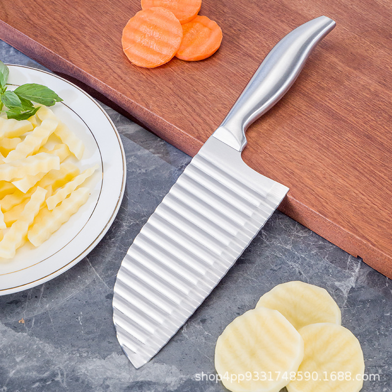 Wavy universal knife for commercial use stainless steel