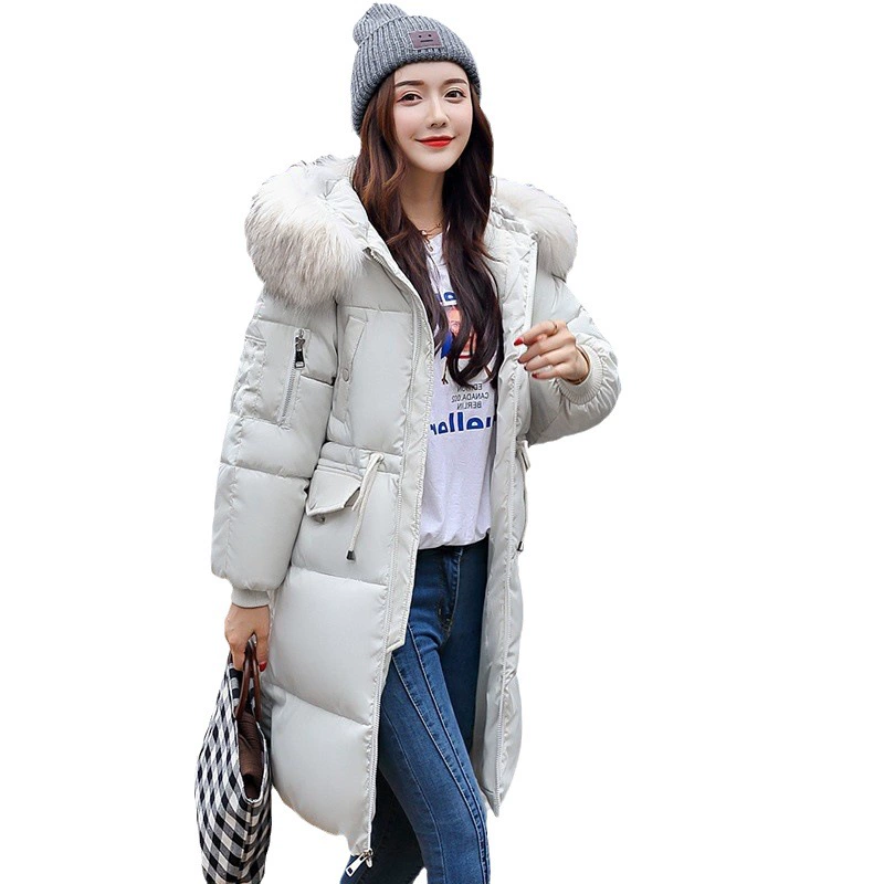 (Cross-border trading), long down jacket with down, 2023 collection, Korean style, mid-length, increased thickness