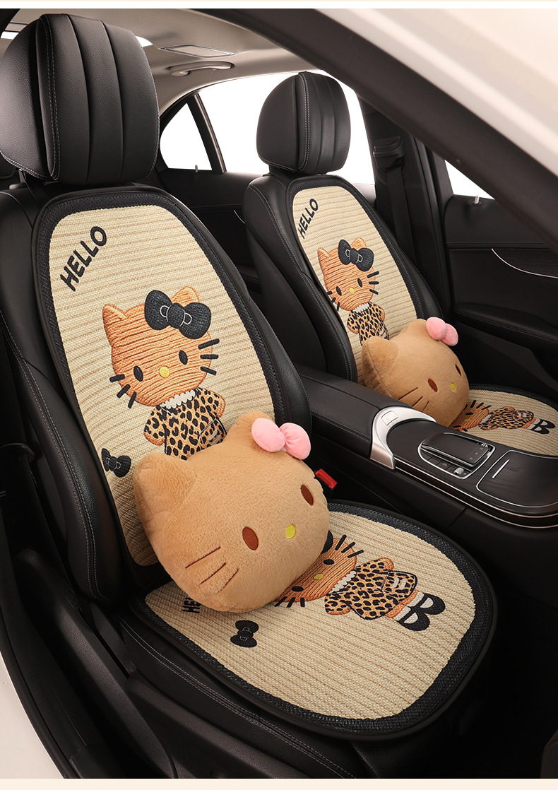 Cartoon Car Seat Cushion, Suitable for All Seasons, Cute and Thin Breathable Seat Cover for Girls, Summer Cooling Pad, Ventilated, 26 Styles