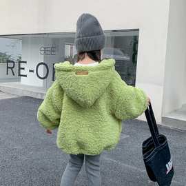 女童羊羔毛外套秋冬装洋气新款儿童韩版毛毛衣服宝宝加棉加厚