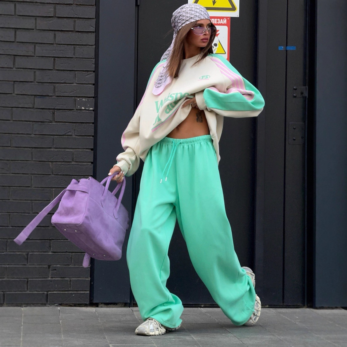 Cross-border European And American 2025 Autumn New Women's Outfit Set: High-end Fall/Winter Sweatshirt With Color-Block_ecoleips.com