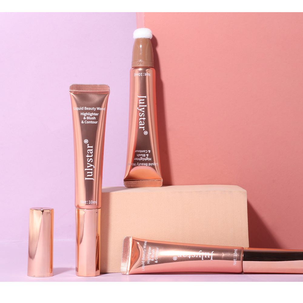 Cross-border liquid blush Highlighter contouring pen Pearlescent fine Shimmering matte beauty stick Natural brightening cushion Blush stick undefined