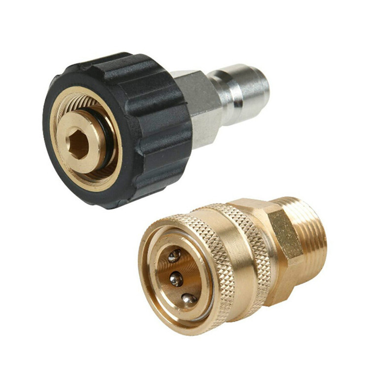 跨境M22*1.5-3/8快插转换接头 快速连接高压清洗机喷枪和软管配件