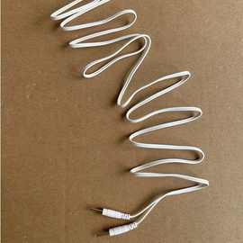 白色英迪双1.5孔1.5米长一拖二插针式电极线