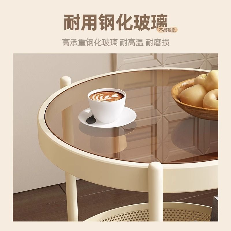 复古中古风可移动沙发边几阳台小茶桌床头侧边柜小茶几小推车|undefined
