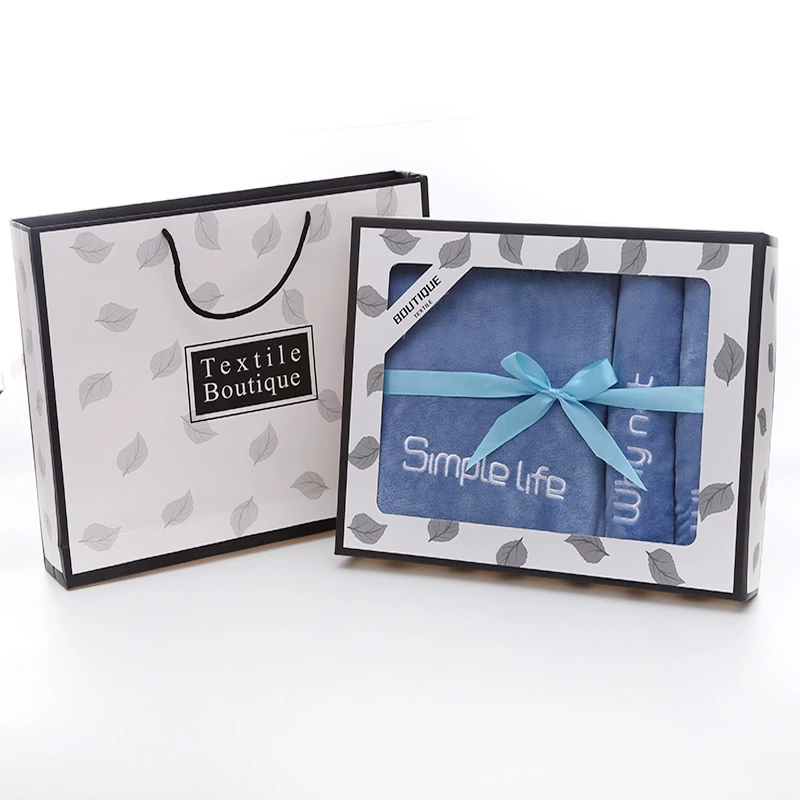 Полотенце банное полотенце Подарочная коробка набор из трех частей деятельность благополучие назад подарок вышитый логотип День рождения Банкет Свадебный подарок