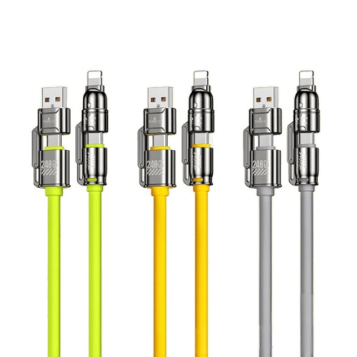 240W 4-in-1 data cable with dual type-c ports for Apple 7-16 Huawei mobile phones PD fast charging 2-to-2 charging 