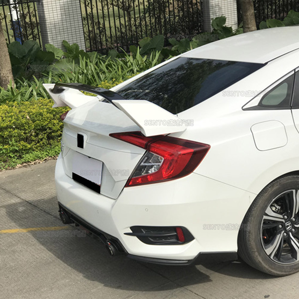 Suitable for 16-20 Honda 10Th Generation Civic Sedan Modified Fixed Wing Typer Style Sports Car Rear Wing, No-Drill Decoration