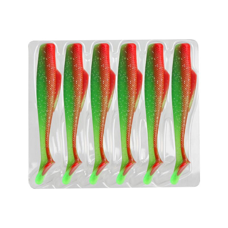 8cm dual -color road Asian soft bait floating water floating tail soft bait fake bait TPR material high elastic can stretch 6 fake bait 5