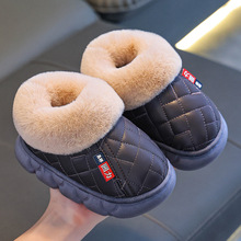 昌祥回力儿童拖鞋男童冬天室内保暖加厚防滑中大童PU皮防水棉鞋