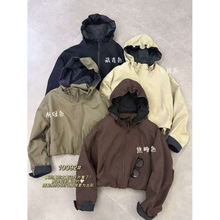 2025春季新款宽松大码连帽长袖工装风外套女 休闲百搭纯色棒球服