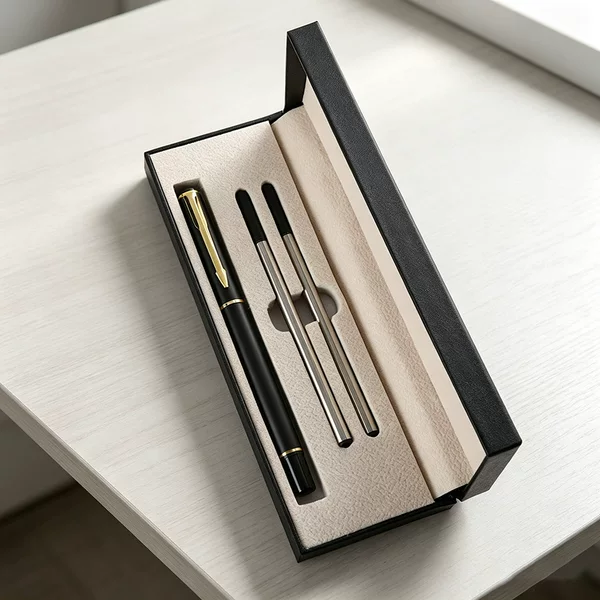 In-stock business gift high-end black lacquered gel pen metal pen gift box set business promotional gift pen