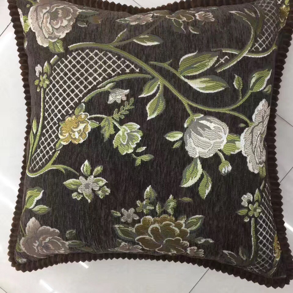 雪尼尔色织提花布 田园风  抱枕沙发工程面料 门幅