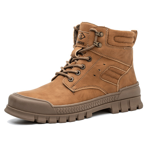 Cross-border labor protection shoes for men, anti-smash and anti-stab steel toe caps, construction site work safety, anti-odor, winter velvet style wholesale