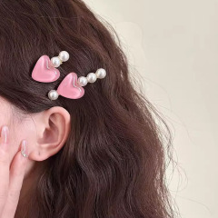 人魚泡超仙フランス波点愛真珠ヘアピン高級感小衆気質甘い側辺一字クリップ