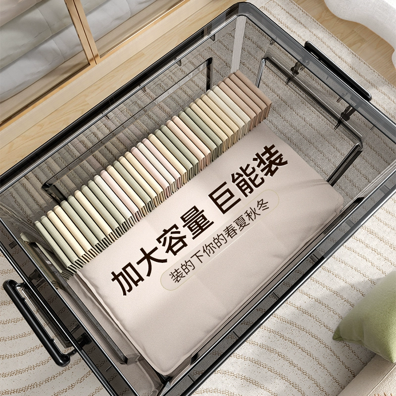 Прозрачный ящик для хранения, большая вместимость, бытовой гардероб, пластиковый ящик для одежды, ящик для хранения игрушек, ящик для хранения багажа