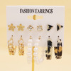 Earrings, set, metal resin, suitable for import, new collection, European style