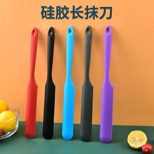 Silicone Long Spatula Baking Scraper Integrated Silicone Stirring Milk Powder High-Temperature Resistant Cream Kissing Knife Spatula