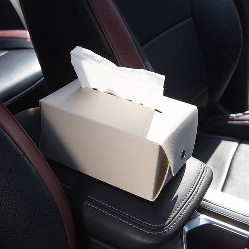 Car tissue box cartoon leather car tissue box interior supplies seat back sun visor creative tissue box