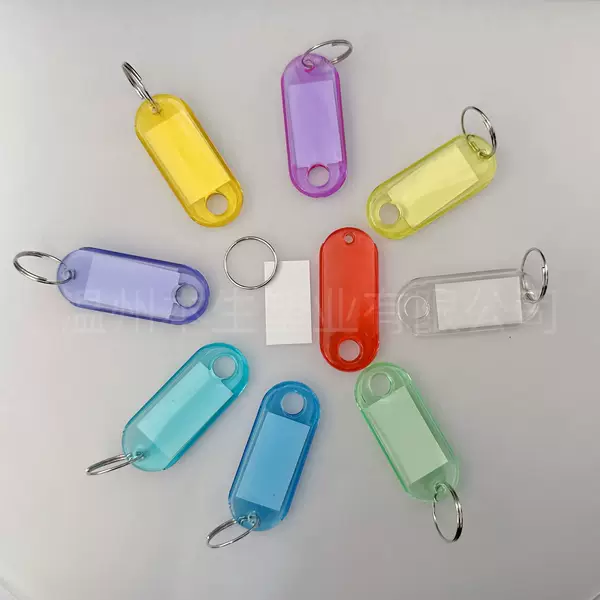 Crystal Plastic Key Tag Luggage Tag Hotel Number Classification Tag Key Keychain Creative