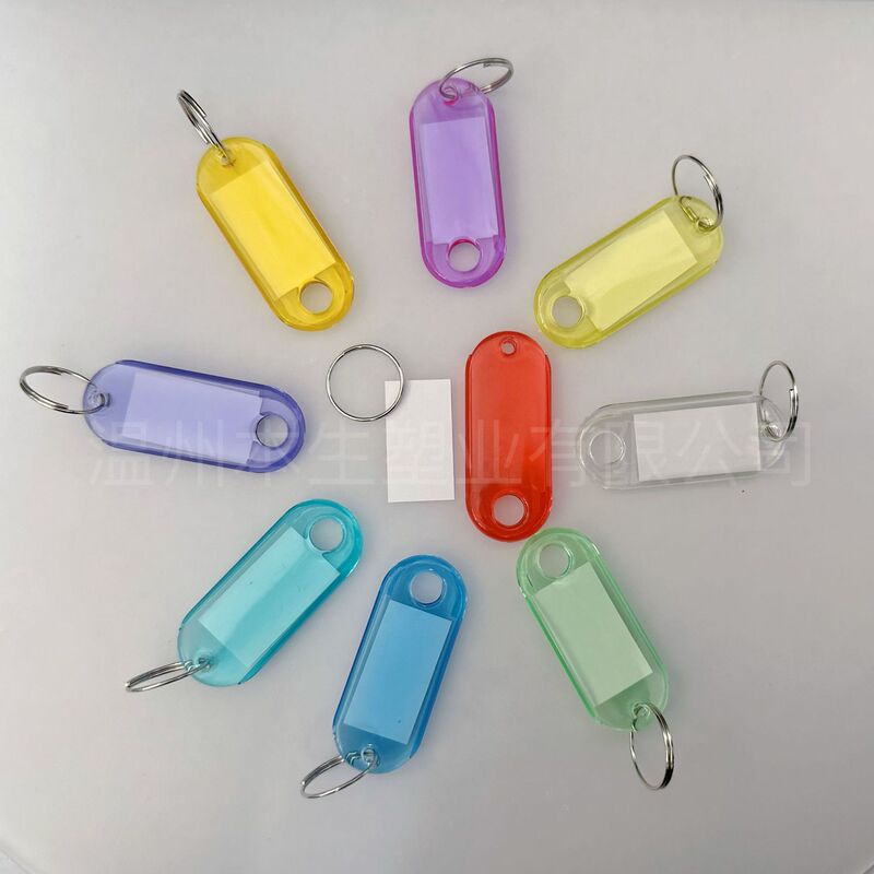 Crystal Plastic Key Tag Luggage Tag Hotel Number Classification Tag Key Keychain Creative