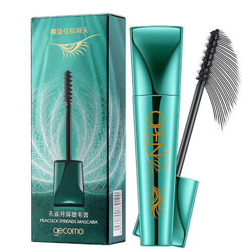 Gemeng 4D Peacock Mascara 360-degree curling waterproof, sweat-proof, non-adhesive, naturally long and non-smudged makeup
