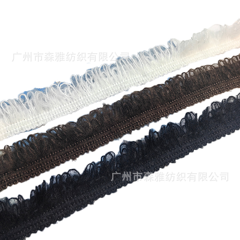 Clásico cabello de mohair pequeño peluche acessorios de cabello de mohair encaje cinta DIY bufandas mantas