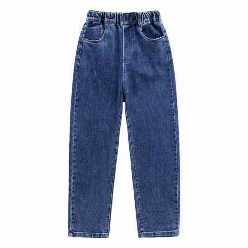 Boys' jeans, velvet, autumn and winter children's clothing, loose thickened warm trousers, baby medium and large children, children's clothing