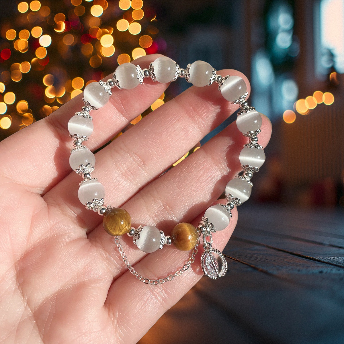 Nouveau Bracelet en pierre œil de chat, Bracelet du même Style pour Temple féminin, cadeau de Collection de bracelets de Style chinois populaire_voghion.com